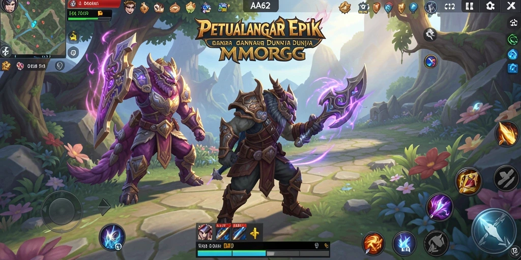 Menampilkan aksi seru dari pertarungan dalam game MMORPG.