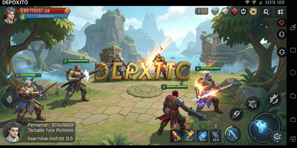 Tangkapan layar gameplay DEPOXITO yang menampilkan pertempuran strategis.