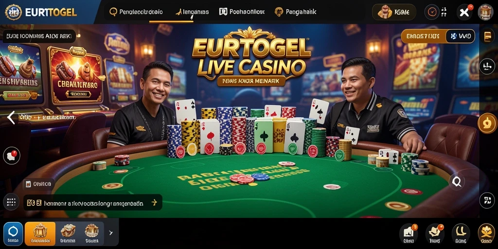 Screenshot gameplay <strong>EUROTOGEL</strong> dengan dealer live yang profesional.