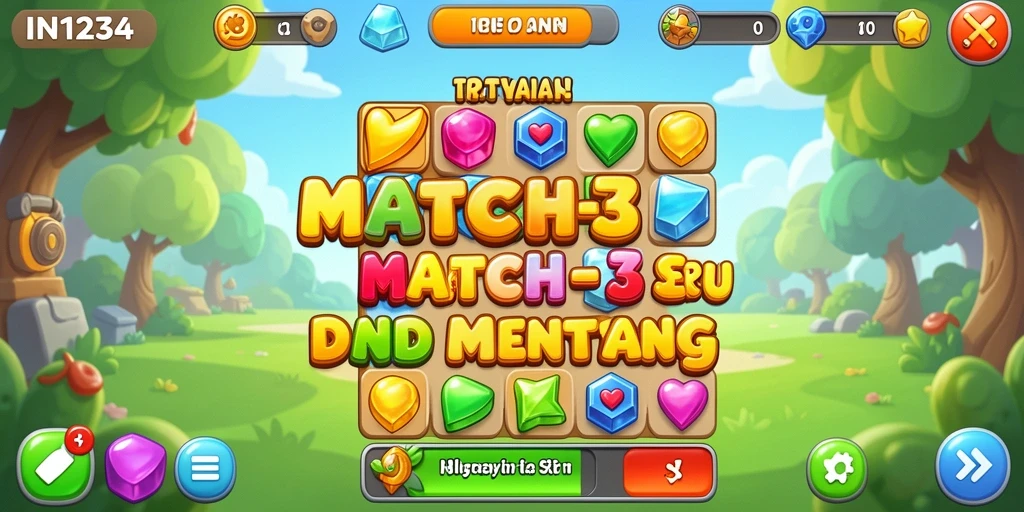 Tampilan menawan gameplay IN1234 dengan kombinasi warna-warni.