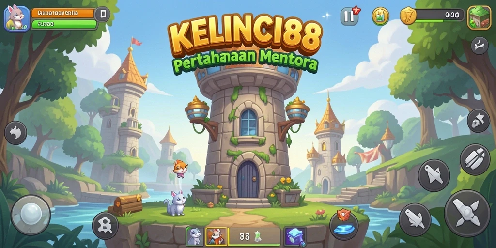 Tangkapan layar gameplay KELINCI88 menampilkan aksi Tower Defense yang seru.