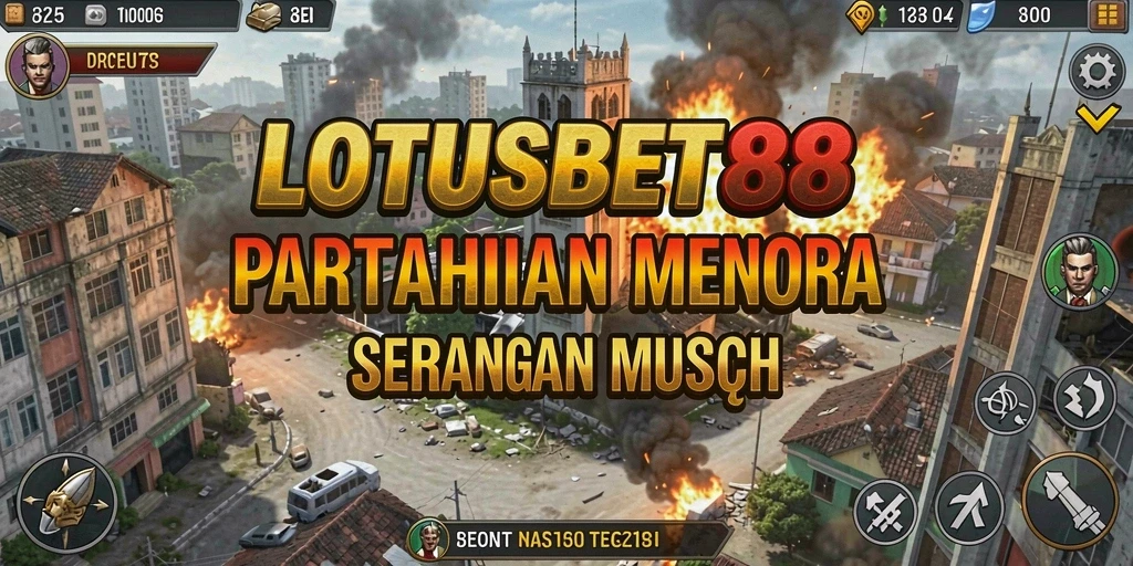 Tampilan gameplay menara pertahanan yang mendebarkan di LOTUSBET88.