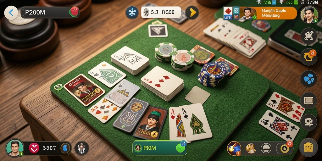 Tampilan gameplay P200M saat seru bermain Gaple.