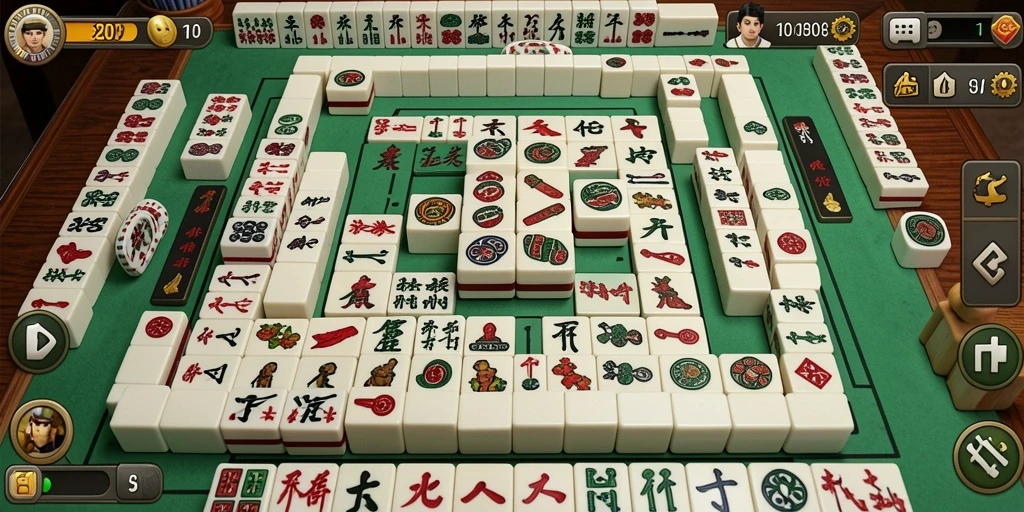 Screenshot gameplay RSNVIP8 yang menunjukkan suasana permainan Mahjong yang seru.