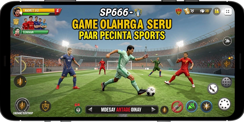 Screenshot SP666 menampilkan aksi seru dalam pertandingan olahraga.