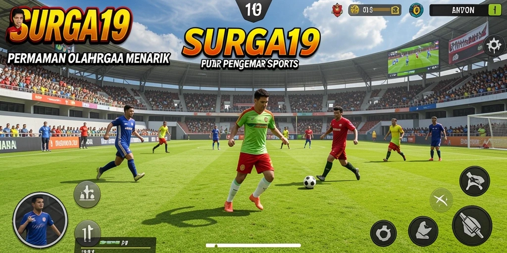 Tangkapan layar gameplay SURGA19 yang mendebarkan dengan aksi olahraga.