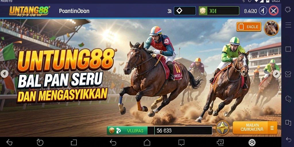 Screenshot utama UNTUNG88 menampilkan aksi balapan yang mendebarkan.