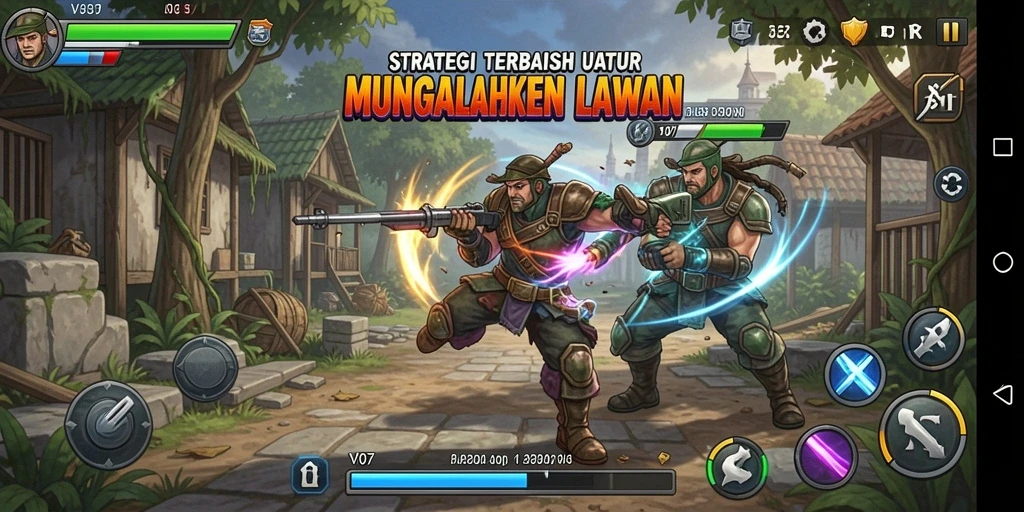 Tampilan gameplay seru dalam V07 yang menampilkan peperangan strategis.