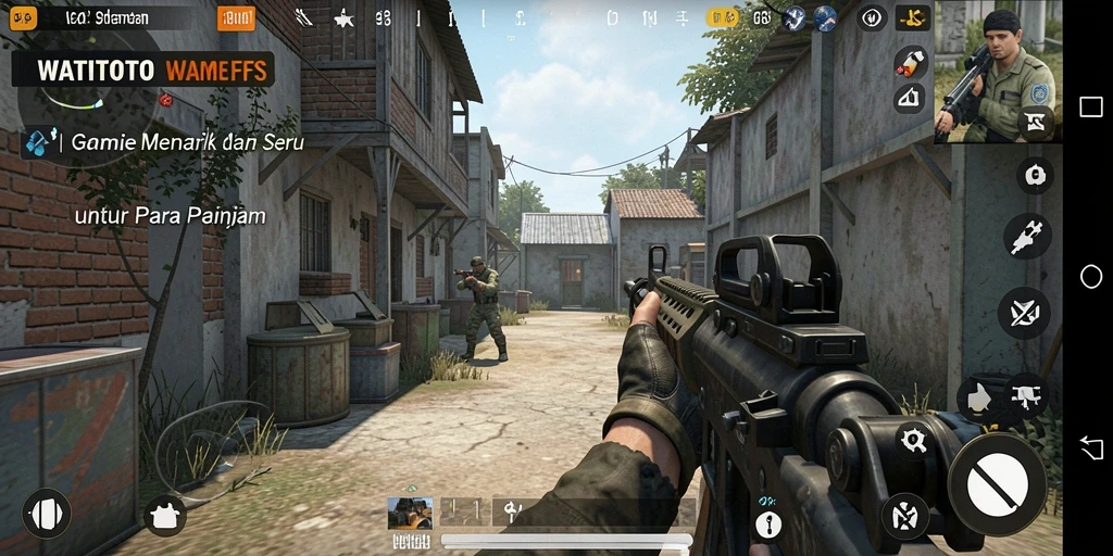 Gameplay WATITOTO yang seru dan penuh aksi di arena pertempuran.