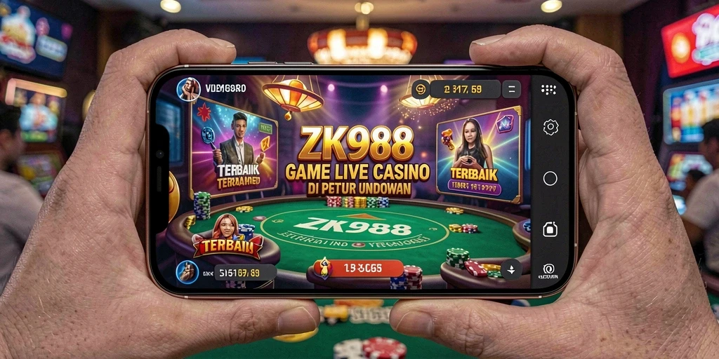 Gameplay Live Casino yang mendebarkan di ZK988, menampilkan dealer nyata.